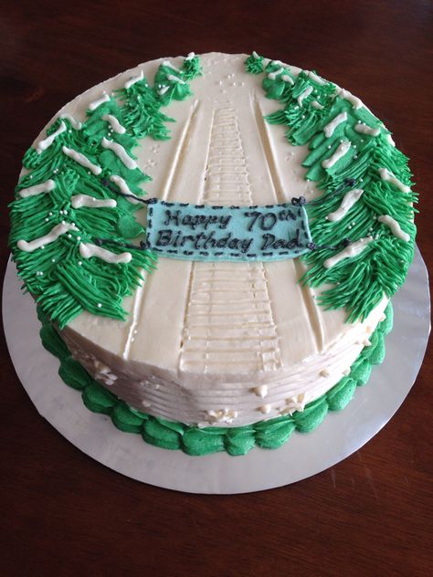 Snowmobile winter buttercream cake Snowmobile Party Ideas, Snowmobile Birthday Party, Snowmobile Cake, Birthday Cake For Father, Dq Cakes, March Birthdays, Snow Mobile, Cake Templates, Buttercream Cakes