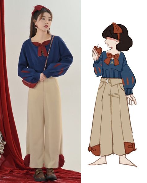 Ghibli Inspired Outfits, Ghibli Outfits, Cloud Clothes, Disneyland Ootd, Mulan Outfit, Disneyland Fits, Disney Ootd, Disney Princess Inspired Outfits, Snow White Outfits