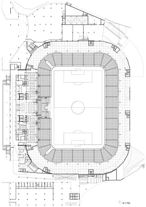 Football Stadium of Sports Park Stožice,Plan Parking Plan, Sports Facility Architecture, Stadium Architecture, Stadium Design, Soccer Stadium, Sport Park, Football Pitch, Plans Architecture, Genius Loci