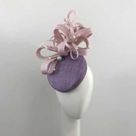 Modern Fascinator, Pink Fascinator, Sinamay Hats, Hat Wedding, Church Hat, Pastel Lilac, Wedding Hat, Fancy Hats, Church Hats