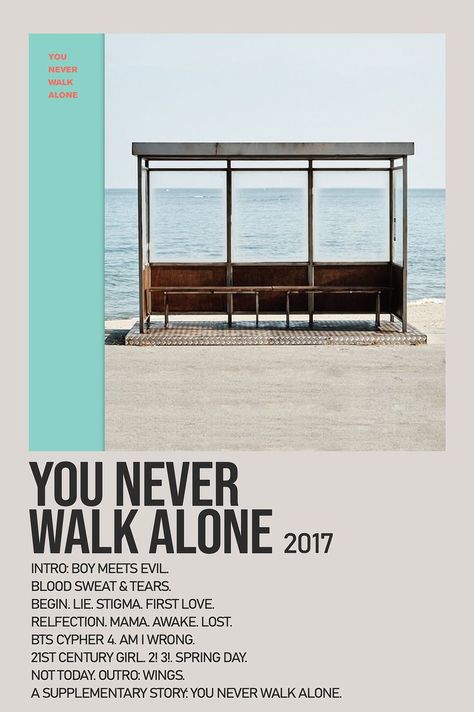 Bts Am I Wrong, Minimalist Album Poster, Bts You Never Walk Alone, Poster Bts, Minimalist Polaroid Poster, Bts Spring Day, Army Room Decor, Minimalist Music, Vintage Music Posters