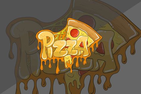 Pizza Twists, Pizza Art, Pizza Restaurant, Graffiti Lettering, Cool Design, Graffiti Art, Look Cool, Graffiti, Cool Designs