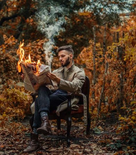 Fotografi Digital, Concept Photography, Portrait Photography Men, Fire Photography, Shotting Photo, Men Photoshoot, Man Photography, Men Photography, Surrealism Photography