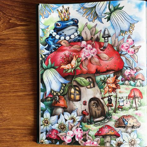 Forest Kingdom, Coloring Ideas, Hanna Karlzon, Mushroom Art, Coloring Book Art, Color Inspo, Book Inspiration, Coloring Book Pages, Her. Book