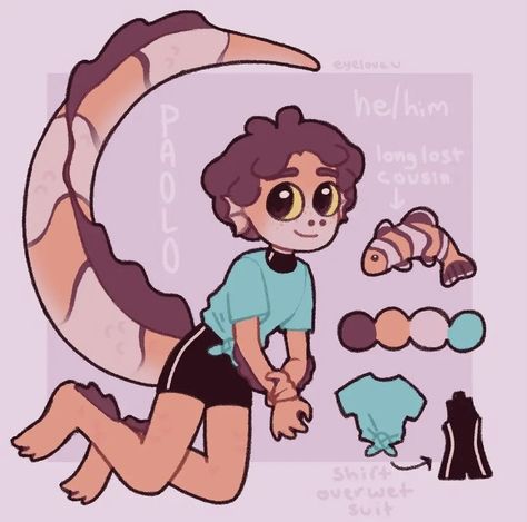 Luca Oc, Boy Styles, Monster Hotel, Creature Drawings, Sea Monsters, Sketchbook Art Inspiration, Cute Characters, Anime Background, Art Sketchbook