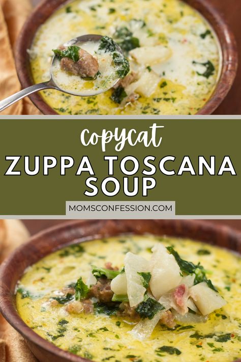 Soup season just got easier with this copycat zuppa toscana soup recipe...must try! Copycat Olive Garden Zuppa Toscana, Copycat Olive Garden Zuppa, Olive Garden Zuppa Toscana Soup, Copycat Zuppa, Zuppa Toscana Soup Recipe, Toscana Soup Recipe, Copycat Zuppa Toscana, Olive Garden Zuppa, Olive Garden Zuppa Toscana