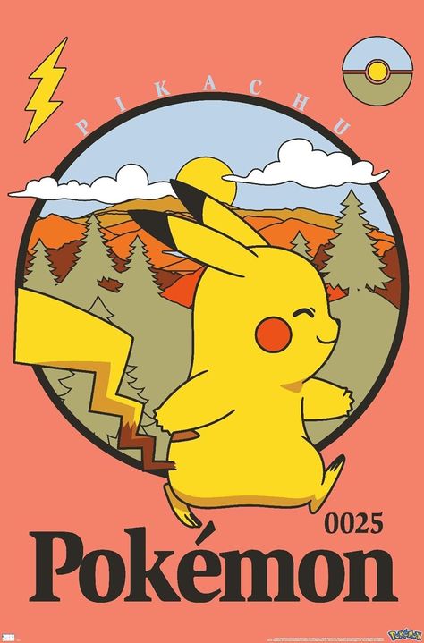 Amazon.com: Trends International Pokémon - Pikachu Outdoor Adventure Wall Poster: Posters & Prints Pokemon Poster Minimalist, Pokemon Poster Vintage, Adventure Wall, Pokemon Poster, Trends International, Poster Vintage, Wall Poster, Posters Prints, Outdoor Adventure