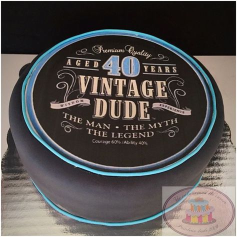 Pin on Vintage cakes Vintage Dude Cake, Whisky Cake, Final Cake, 40 Rocks, 30 Cake, Vintage Cakes, 60th Birthday Cakes, 50 Birthday, Elegant Birthday Cakes