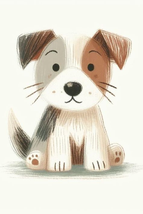 Nursery Painting, Nursery Paintings, Art Cute, Dog Illustration, Painting Wall Art, Baby Art, Cute Animal Drawings, Childrens Illustrations, Painting Wall