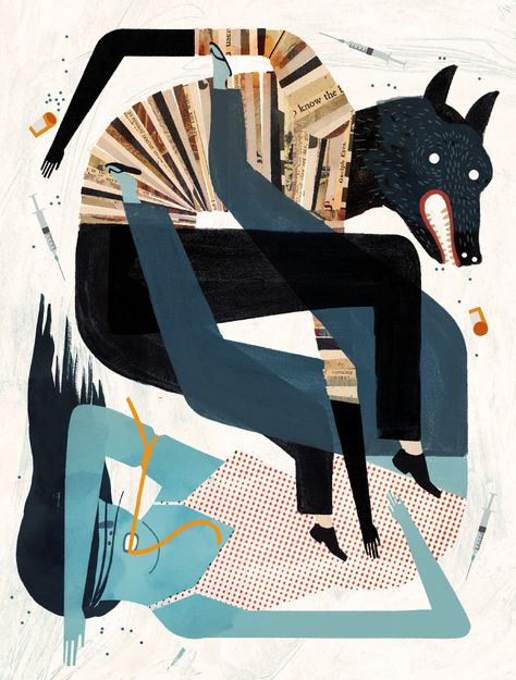 Keith Negley, Devil Dogs, Michael Johnson, Mixed Media Illustration, Portfolio Inspiration, Grey Art, Flat Illustration, Editorial Illustration, Children Illustration