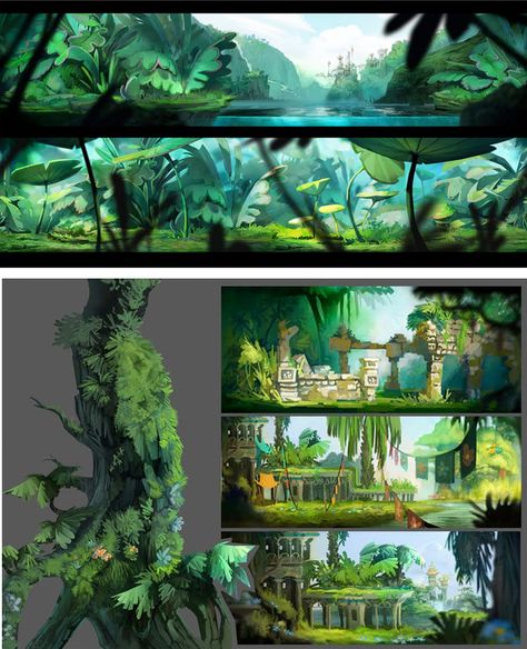 Rayman Origins, Blur Studios, Rayman Legends, Epic Mickey, Dragon Age 2, The Jungle Book, Guild Wars, Landscape Concept, Game Concept Art