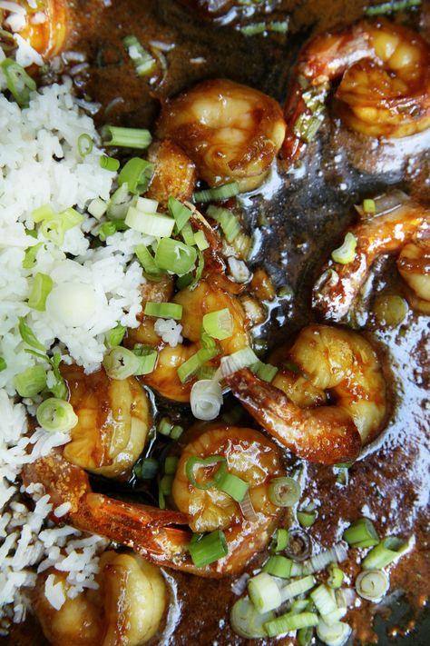 Scallion Recipes, Scallion Rice, Ginger Shrimp, Pescatarian Meals, Scallions Recipes, Seafood Meals, Seafood Entrees, Grilled Shrimp Recipes, Pre Cooked Chicken