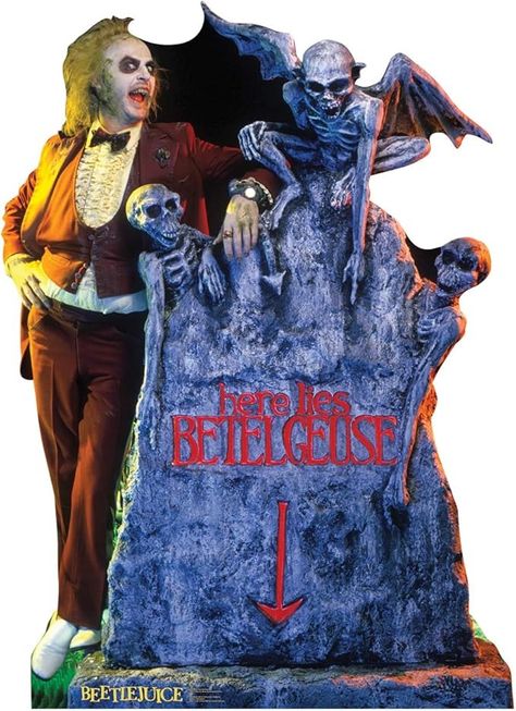 Amazon.com: Cardboard People Beetlejuice - Here Lies Betelgeuse Life Size Cardboard Cutout Standup - Beetlejuice (1988 Film) : Home & Kitchen The Munster, Beetlejuice Movie, Film Horror, Horror Posters, Michael Keaton, 3d Wall Art, Classic Horror, Wall Art Pictures, Beetlejuice