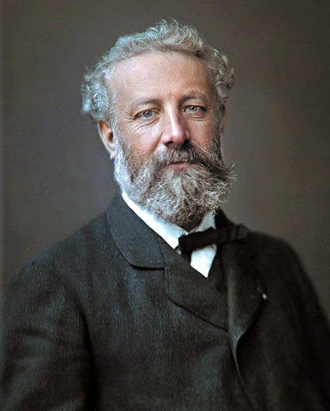 colorized by Jecinci // Jules Verne was a French novelist, poet, and playwright. Verne has been the second most-translated author in the world since 1979, ranking between Agatha Christie and William Shakespeare // source: facebook.com/jecinci Beautiful Haircuts, Leagues Under The Sea, Historical People, Isaac Asimov, Writers And Poets, Jules Verne, Book People, Book Writer, Famous Authors