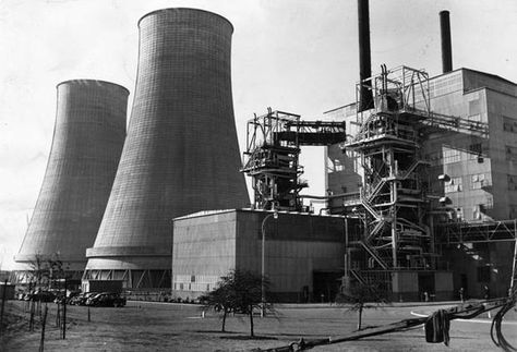 On 17 October 1956, Calder Hall, the world's first nuclear power station, began generating electricity. Switched on by Queen Elizabeth II, the facility at Seascale in Cumbria generated enough electricity to power only a small city, but more stations were built on the successful Calder Hall template, and many are in operation to this day. Nuclear Wasteland, Us Drawing, Chernobyl Disaster, Nuclear Power Station, Environmental Scientist, Baltimore County, Nuclear Plant, Nuclear Reactor, Nuclear Power Plant