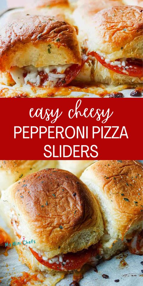 Pepperoni Sliders, Parmesan Butter Sauce, Pepperoni Sauce, Pepperoni Pizza Sliders, Sweet Hawaiian Rolls, Pizza Calzones, Pool Food, Pizza Sliders, Parmesan Butter