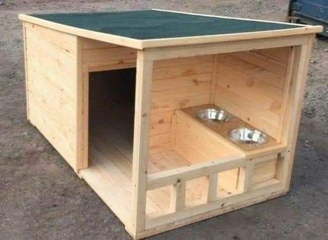 Easy Dog House, Pallet Dog House, Custom Dog Houses, Modern Dog Houses, Dog Kennel Designs, Wooden Dog House, Large Dog House, Dog House Plans, Outdoor Dog House