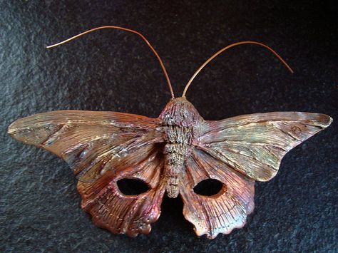 Moth Mask, Halloween Costumes 2022, Paper Mache Mask, Mask Aesthetic, Butterfly Mask, Clay Works, Halloween This Year, Cool Masks, Bronze Jewelry