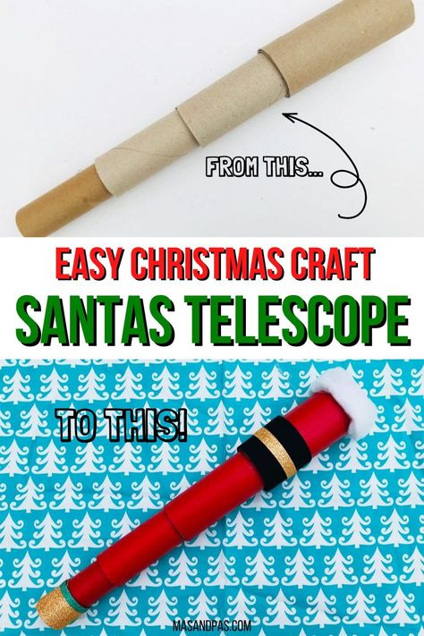 Make A Telescope Craft, Preschool Telescope Craft, Diy Telescope How To Make, Diy Telescope For Kids, Telescope Craft For Kids, Homemade Telescope, Telescope Craft, Diy Telescope, Easy Christmas Craft