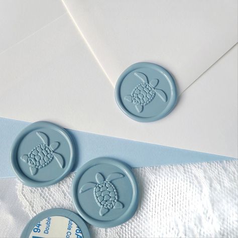 Cute and elegant Sea Turtle Wax Seal Stickers in the color Dusty Blue for Beach wedding invitation envelopes. Available in over 30 colors to choose from. Seaside Wedding Invitations, Coastal Wedding Invitations, Sticker Envelope, Wax Seal Stickers, Ocean Wedding, Seaside Wedding, Envelope Seal, Beach Wedding Invitations, Coastal Wedding