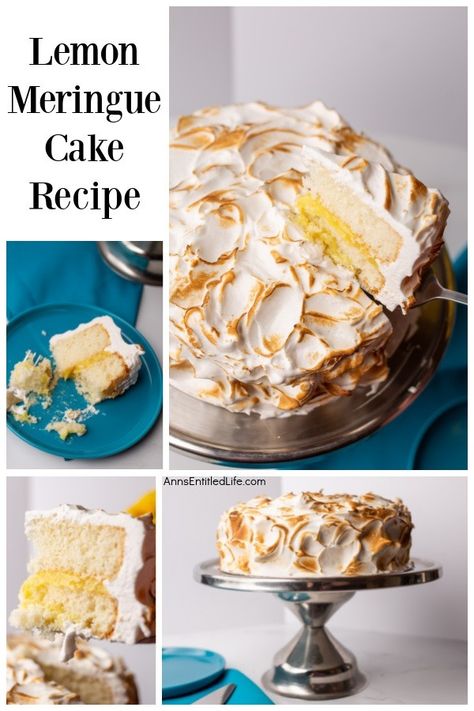 Meringue Cake Recipe, Lemon Cake Filling, Lemon Meringue Cake, Lemon Curd Cake, Meringue Frosting, Lemon Curd Filling, Meringue Cake, Signs Of Spring, Cake Fillings