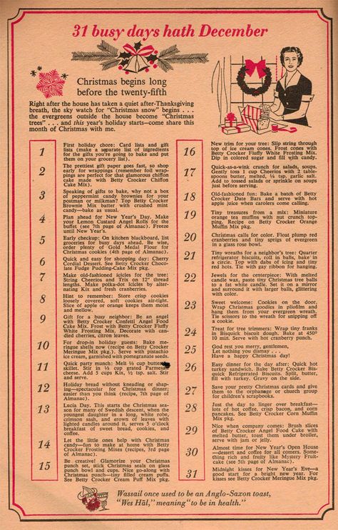 What you really needed to do before Christmas in 1958 (from Dec. 1958 issue of Family Circle) Jul Diy, Postal Vintage, 1950s Christmas, Family Circle, Christmas Menu, Old Fashioned Christmas, Christmas Past, Christmas Memory, Noel Christmas