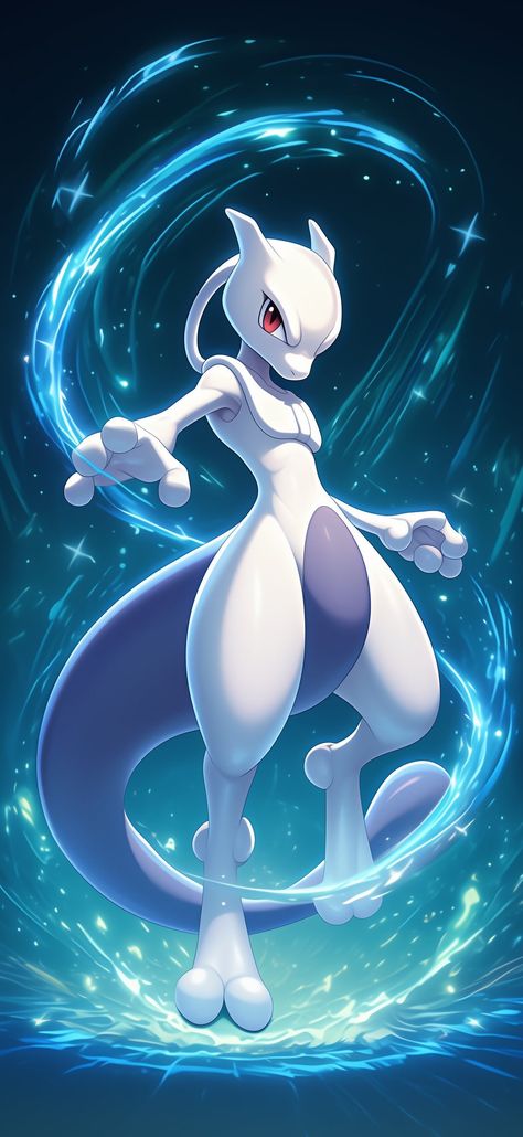 Cute Pokemon Art, Pokemon Mewtwo, Mew And Mewtwo, Pokemon Mew, Pokemon Fusion Art, Mythical Pokemon, Pikachu Art, Pokemon Backgrounds, Pokemon Wallpaper