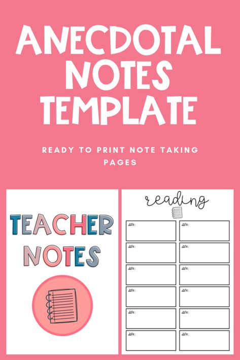 Anecdotal Notes Examples & Templates - Learn Grow Blossom Anecdotal Notes Template, Anecdotal Records, Notes Examples, Child Development Stages, Anecdotal Notes, Teacher Files, Binder Templates, Student Skills, Report Card Comments