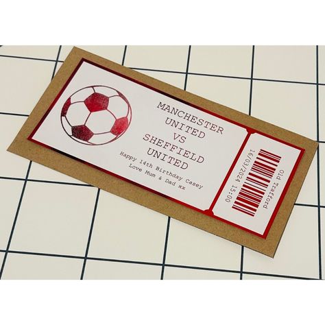 Football Ticket, Present Christmas, Blue Foil, Personalized Football, Football Match, Gift Vouchers, Christmas Present, Birthday Present, Personal Message