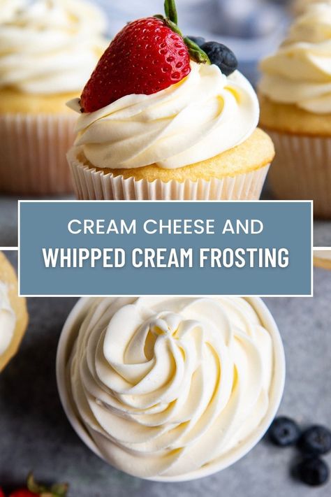 Cream Cheese Whipped Cream Frosting, Easy Frosting Recipe, Cream Cheese Whipped Cream, Life Love And Sugar, Fluffy Cream Cheese Frosting, Cream Cheese Frosting Easy, Whipped Cream Cheese Frosting, Baking Decor, Easy Frosting