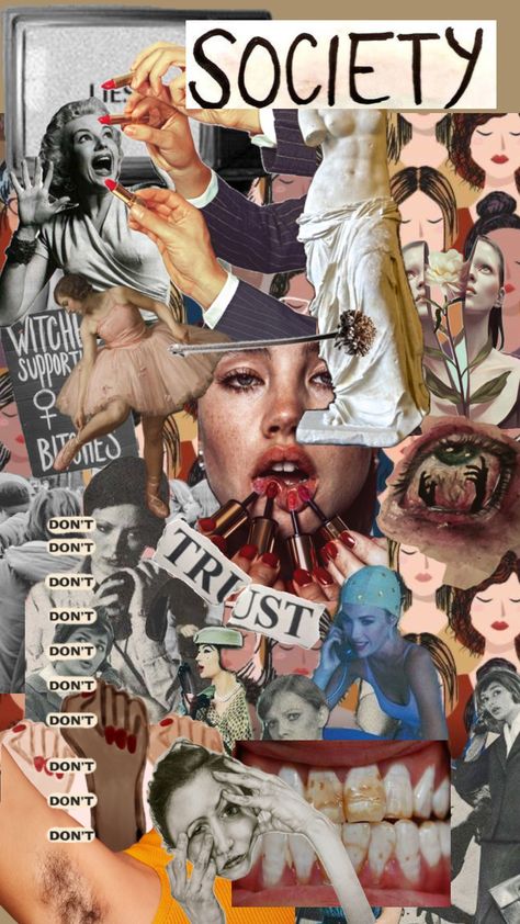 “Be more ladylike”#societykillsconfidence #societykilledtheteenager #womensrights #feminism Feminism Graphic, Feminist Movement, Magazine Collage, Riot Grrrl, Art Theme, Women’s Rights, A Level Art, Beauty Standards, Journal Printables