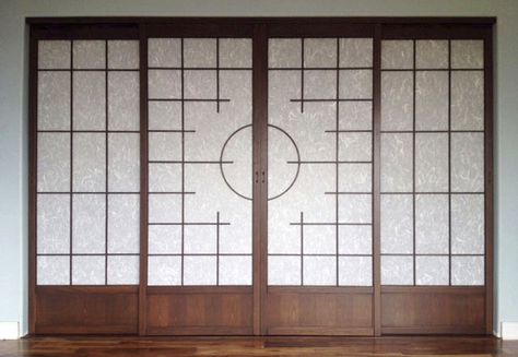 Shoji Closet Doors, Shoji Screen Doors, Shoji Sliding Doors, Japanese Room Divider, Japanese Sliding Doors, Modern Sliding Door Hardware, Shoji Doors, Design Closet, Sliding Door Window Treatments