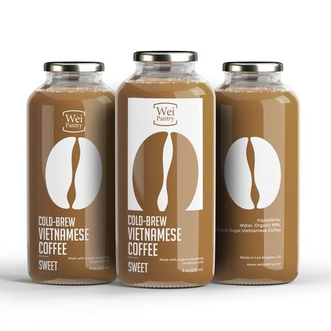 Cold Brew Packaging, Coffee Branding Design, Chai Coffee, Bottle Logo, Making Cold Brew Coffee, Coffee Pack, Coffee Label, Bottle Design Packaging, Vietnamese Coffee