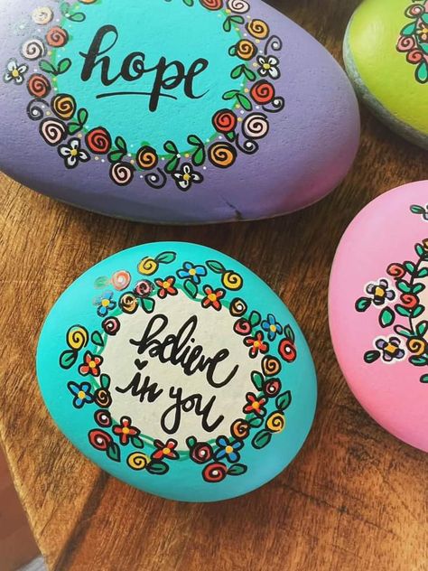 Believe In You, Painted Rocks, Art