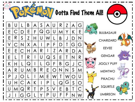 Pokemon Club Activities, Pokémon Activities, Pokemon Worksheets, Pokemon Word Search, Pokémon Classroom, Pokemon Activities, Pokemon Printables, Pokémon Birthday, Busy Activities