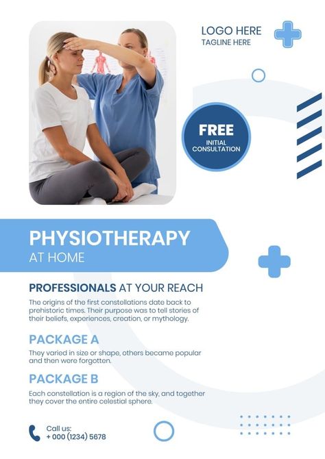 Memphis Professional Physiotherapy At Home Poster Physiotherapy Poster, Brand Kit, Home Poster, Used Tools, Start Now, Advertising Poster, Business Branding, Poster Template, Free Graphic Design