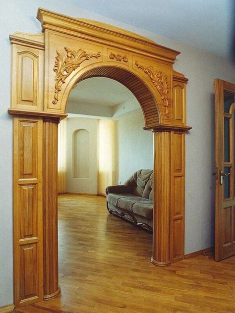 Top 30 Ideas To Decorate With Wooden Arches Your House - Engineering Discoveries Wooden Arches, Archways In Homes, Arch Designs For Hall, Partition Designs, Arch Designs, Wooden Wardrobe Design, Neoclassical Interior, Wooden Main Door Design, Door Design Images