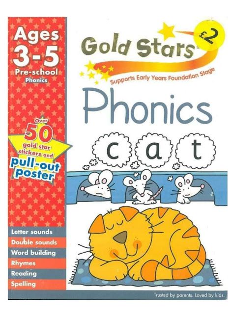 Support your little superstar's learning and build skills with Gold Stars Phonics Ages 3-5 Early Years. Learn letter sounds, word building, spelling and much more. Bring learning to life with fun illustrated activities and 50 gold star reward stickers English Books For Kids, Teach English To Kids, Preschool Workbooks, Early Years Foundation Stage, Phonics Books, Kindergarden Activities, Phonics Lessons, Printables Free Kids, Teach English