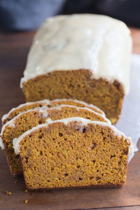 Pumpkin Bread with a Brown Butter Maple Glaze