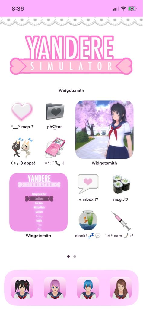 Yandere Simulator Phone Theme, Yandere Phone Theme, Yandere Widget, Yandere Simulator Widget, Yandere Homescreen, Needy Streamer Overload App Icon, Danganronpa Phone Theme, Yandere Simulator Wallpaper Iphone, Cutecore Homescreen