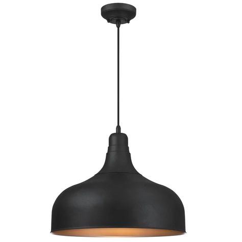 Orren Ellis Munk 1 - Light Single Dome Pendant & Reviews | Wayfair Modern Farmhouse Island Lighting, Modern Farmhouse Island, Farmhouse Island Lighting, Modern Industrial Loft, Bronze Interior, Gas Fire Pit Table, Iron Pendant, Foyer Pendant, Industrial Pendant Lights