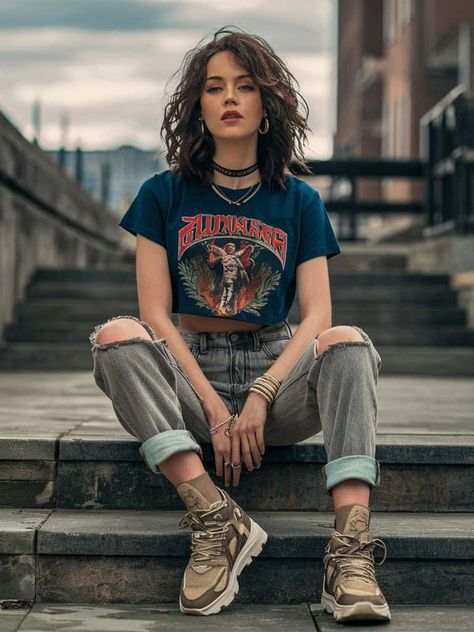 Fall Grunge Outfits, Vintage Grunge Outfits, Casual Edgy Outfits, Grunge Portrait, Grunge Fall Outfits, Grunge Outfits Fall, 90s Grunge Outfits, Looks Hippie, Fall Grunge