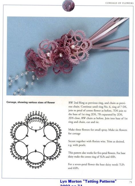 Patterns Free Bead Tatting | Tatting Pattern Central - Links to Free, Online Plant & Flower Tatting ... Tatted Flowers, Tatted Jewelry, Flower Tat, Tatting Patterns Free, Needle Tatting Patterns, Shuttle Tatting Patterns, Tatting Tutorial, Tatting Jewelry, Needle Tatting