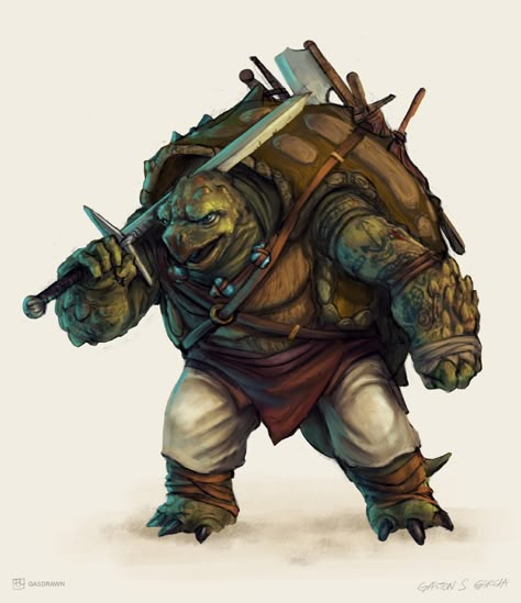 ArtStation - D&D Tortle Commissions, Gaston S. Garcia Tortle Dnd Character Design, Tortle Dnd, Dnd Character Design, Pathfinder Character, Fantasy Races, Dungeons And Dragons Characters, D&d Dungeons And Dragons, Fantasy Rpg, Fantasy Inspiration