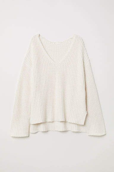 H&M - Rib-knit Sweater - White Hm Outfits, Alledaagse Outfit, Cute Preppy Outfits, Fall Fits, Sweater White, Mode Ootd, Modieuze Outfits, Ribbed Knit Sweater, Cute Everyday Outfits