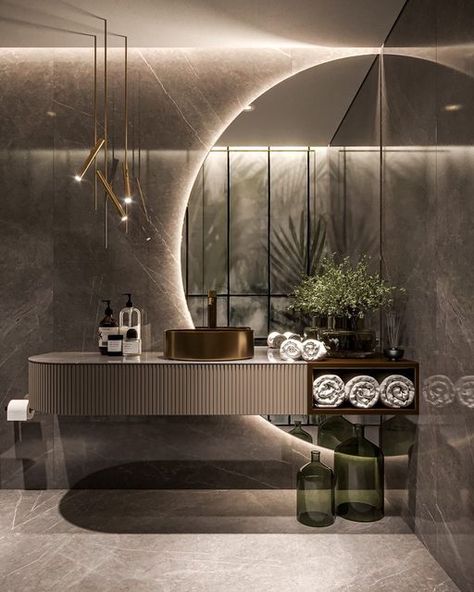 Shower Curtain Small Bathroom, Luxury Powder Room, Toilet Design Modern, Luxurious Bathrooms, Bathroom Design Styles, Instagram Bathroom, Bathroom Interior Design Modern, Bathroom Design Layout, Bathroom Decor Luxury