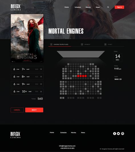 Movie Ticket Booking Website Design, Ticketing Website Design, Movie Theater Graphic Design, Cinema Website Design, Movie Website Design, Theater Website, Booking Website Design, Cinema Site, Elementor Templates