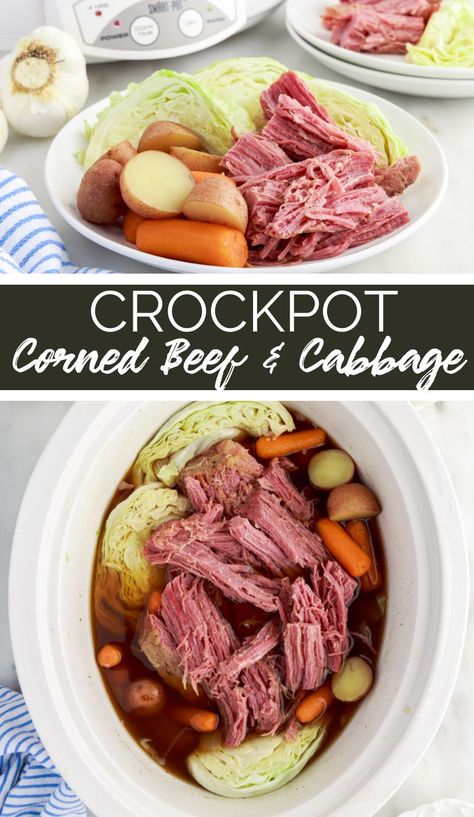 Easy Corned Beef And Cabbage, Crockpot Corned Beef And Cabbage, Crockpot Corned Beef, Corned Beef Recipes Crock Pot, Easy Corned Beef, Corned Beef Recipes Slow Cooker, Corned Beef And Cabbage Recipe, Beef And Cabbage Recipe, Crock Pot Corn