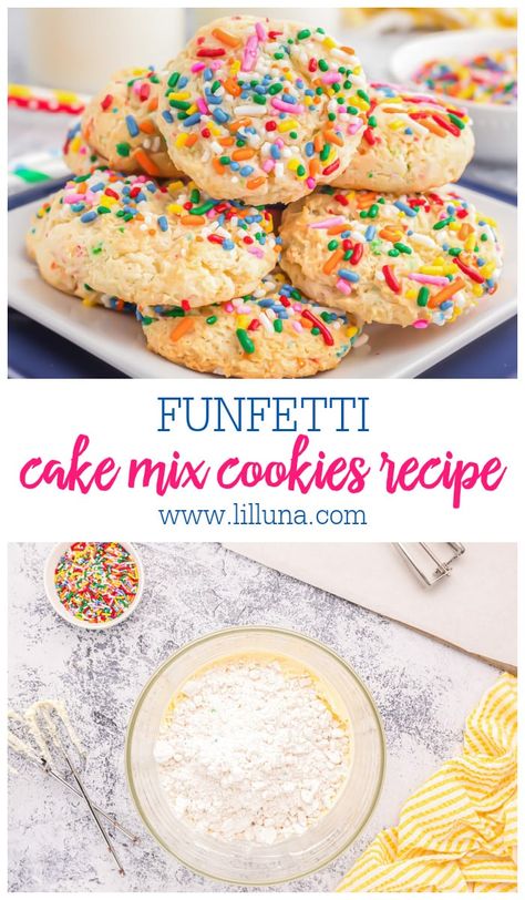 Funfetti Cookie Cake, Easy Funfetti Cake, Funfetti Cookie Recipe, Funfetti Cake Mix Cookies, Birthday Cake Cookies, Confetti Cookies, Funfetti Cookies, Funfetti Cake Mix, Frozen Cookie Dough