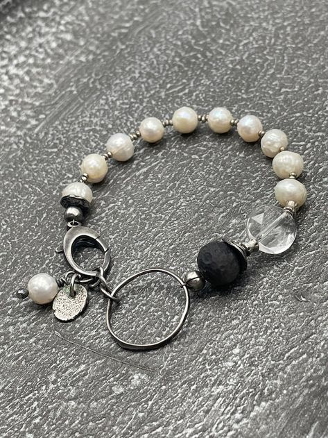 starrynightdesigns - Etsy Camarillo California, Pearl Jewelry Design, Nature Necklace, Diy Bracelet Designs, Beaded Jewelry Tutorials, Beaded Bracelets Diy, Recycled Silver, Sterling Silver Bracelet, Beaded Jewelry Diy